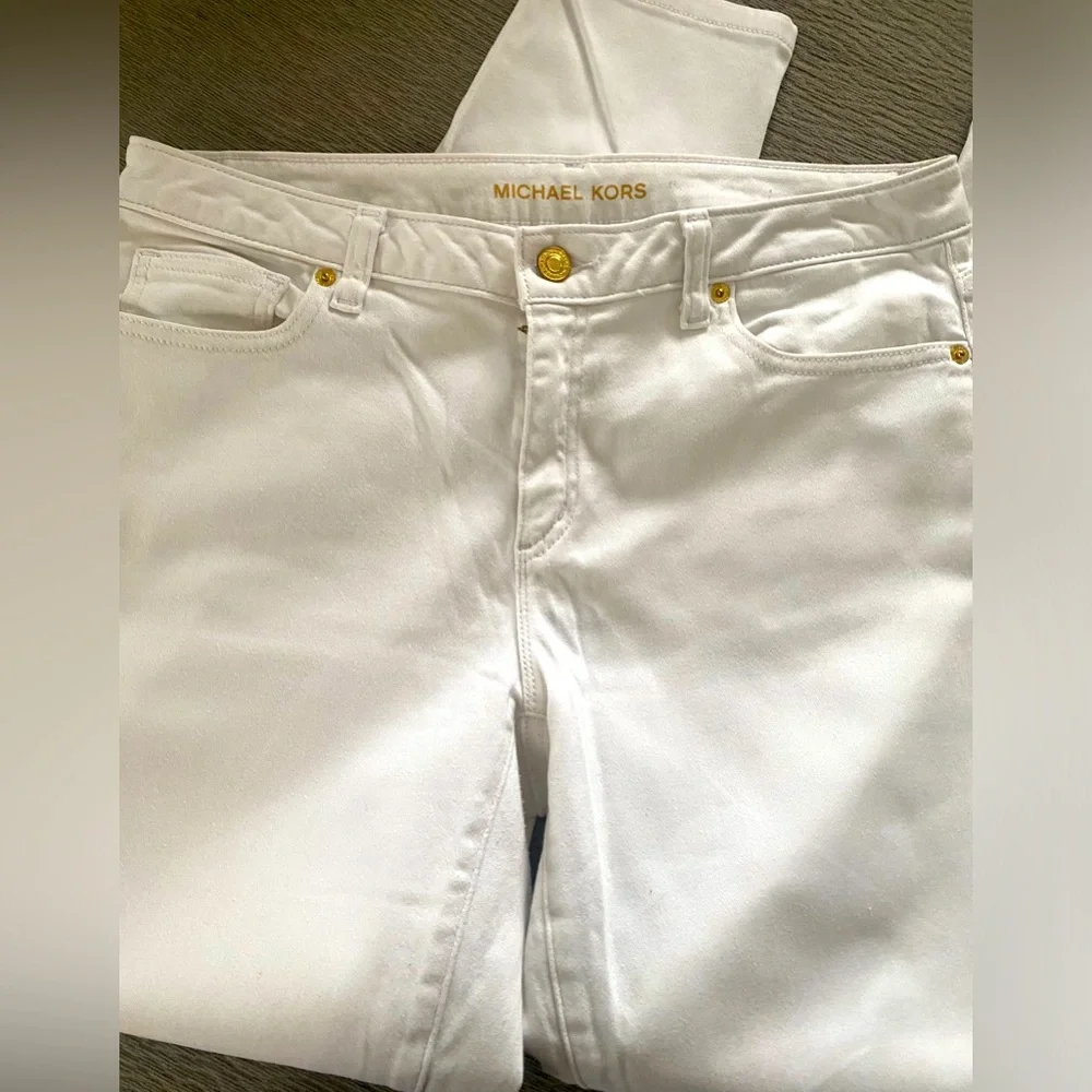 MICHAEL KORS White Izzy Skinny Jeans - Size 8